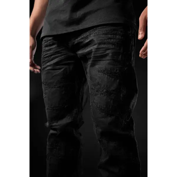 Jordan craig heavy distressed aaron fit denim - DENIM