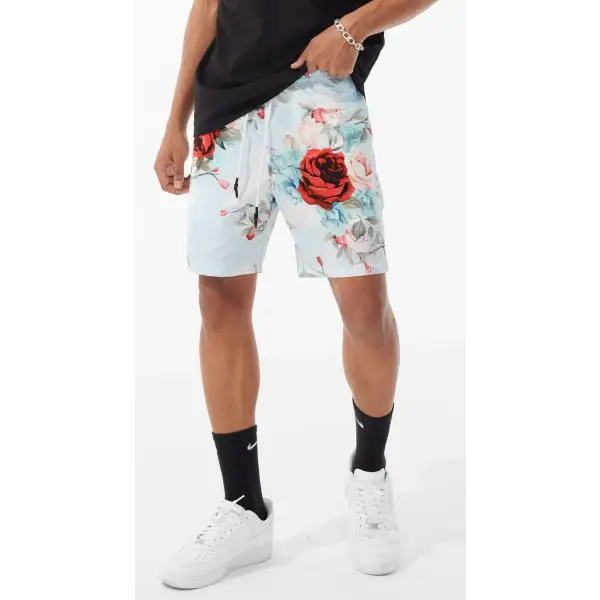 Jordan craig ibiza lounge red floral short - SMALL / LT.BLU - SHORTS