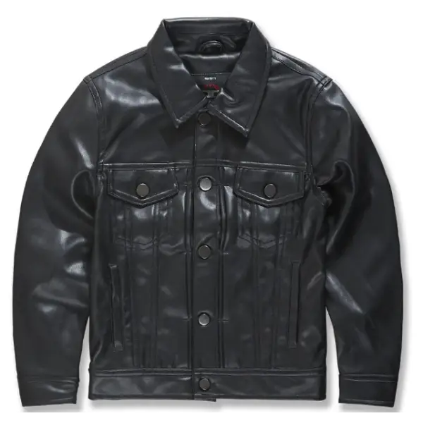 Jordan craig pu leather denim jacket - JACKET