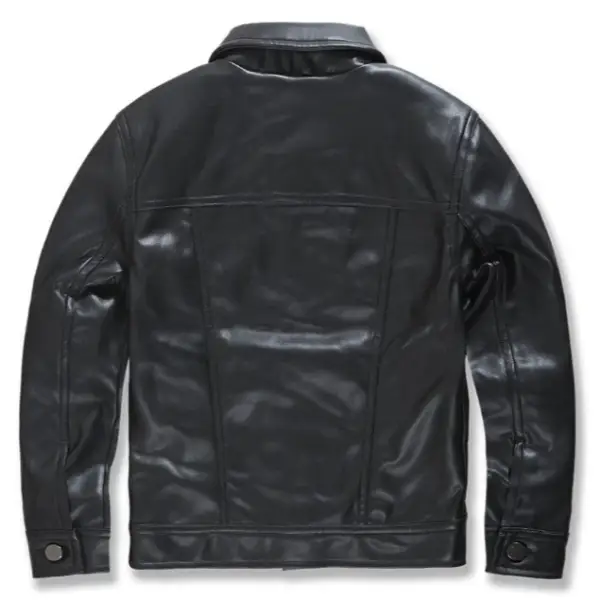 Jordan craig pu leather denim jacket - JACKET