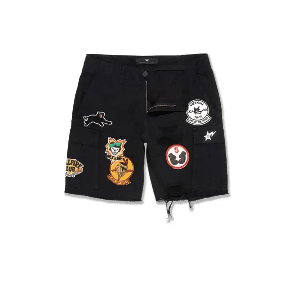 Jordan Craig retro war angels patch cargo shorts by JORDAN CRAIG