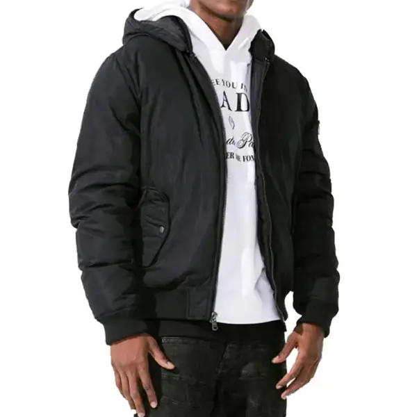 Jordan Craig Squadron Hooded Bomber Jacket - SMALL / BLACK - JACKET