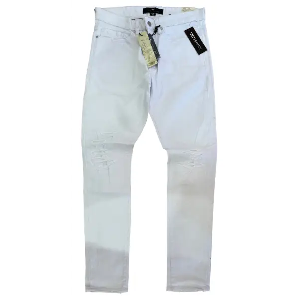 Jordan craig straight slim knee rip tapered denim - DENIM