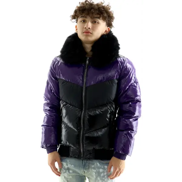 Jordan Craig Two Tone Bubble Fur Jacket - ECtrendsetters