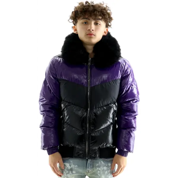 Jordan Craig Two Tone Bubble Fur Jacket - ECtrendsetters