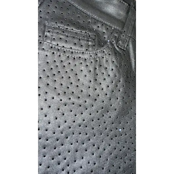 KDNK studded out leather coated denim - DENIM