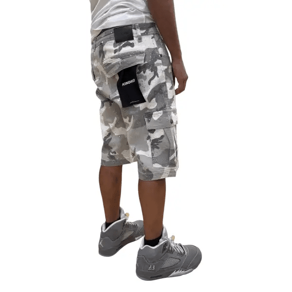 Kindred camo allover rhinestone cargo shorts by Kindred
