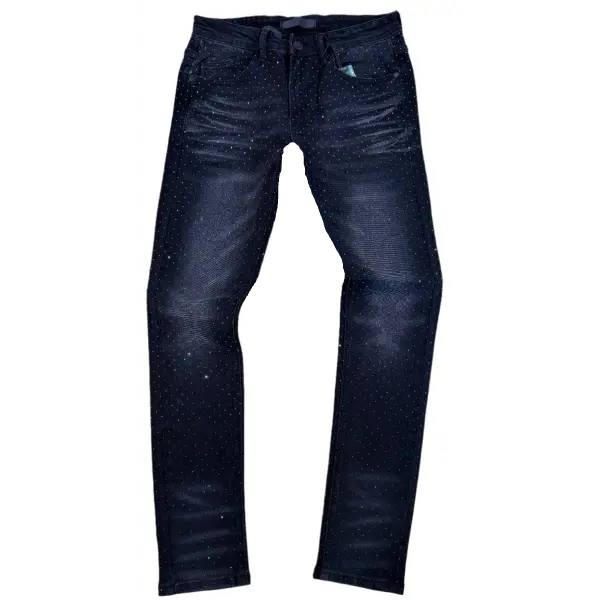 KNDK allover rhinestone skinny denim - DENIM SHORTS