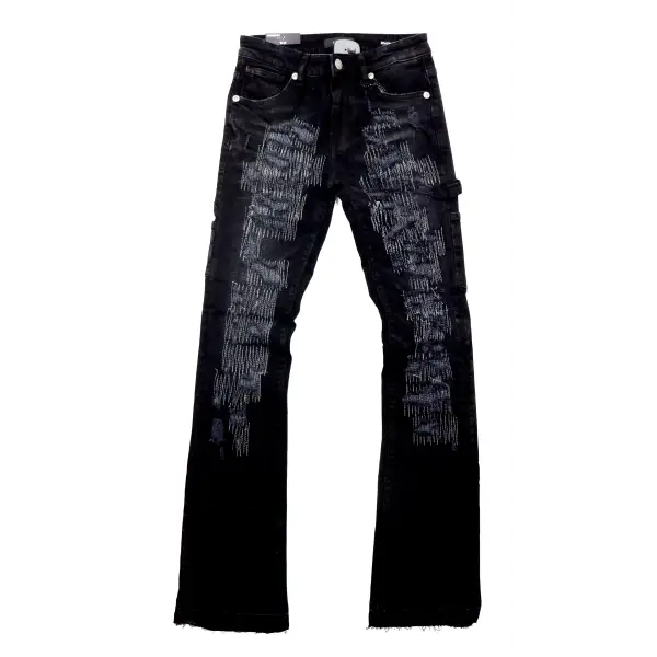 Krome ripped stictched stacked denim - Pants