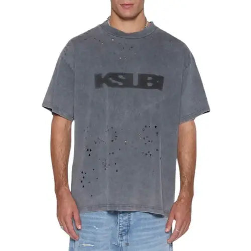 Ksubi blasted ekcess ss t-shirt - XS / DK.GRAY - T-SHIRT