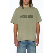 Ksubi blasted ekcess ss t-shirt - XS / GREEN - T-SHIRT