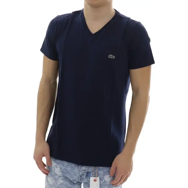 Lacoste Solid V-Neck T-shirt - ECtrendsetters