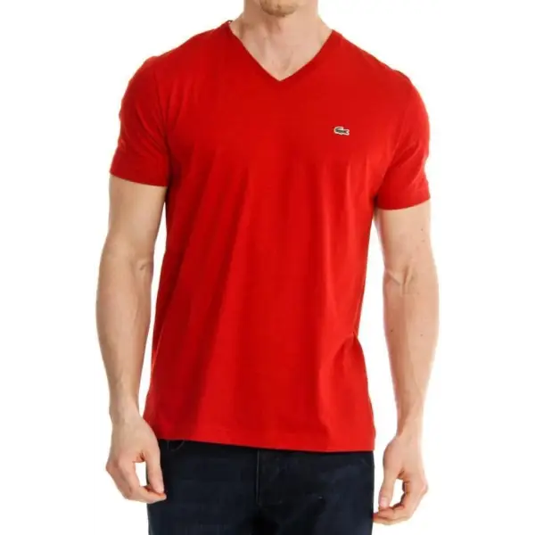 Lacoste Solid V-Neck T-shirt - ECtrendsetters