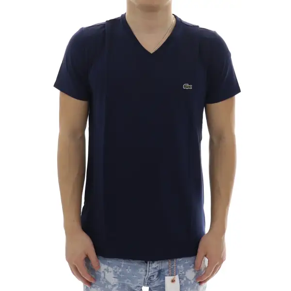 Lacoste Solid V-Neck T-shirt - ECtrendsetters