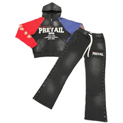 Legends Prevail rhinestone colorblock sweatsuit by TODAYS TREND