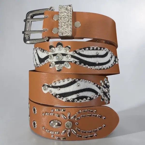 Life Of Desire studded belt - SMALL / Tan - BELTS