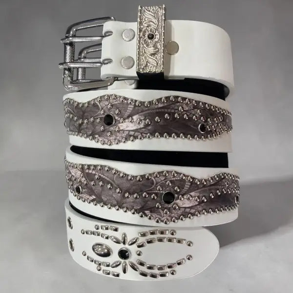 Life Of Desire studded belt - SMALL / WHITE - BELTS
