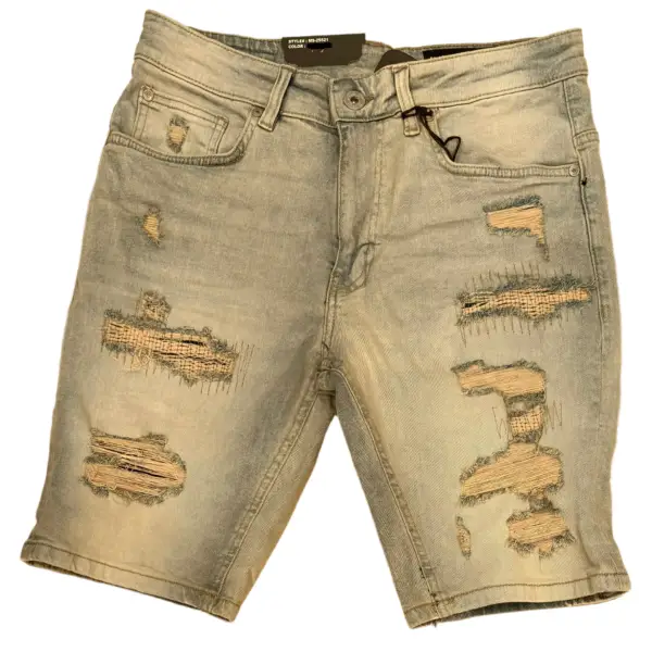 m society ripped backing denim short - SHORTS