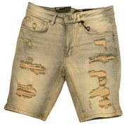 m society ripped backing denim short - SHORTS