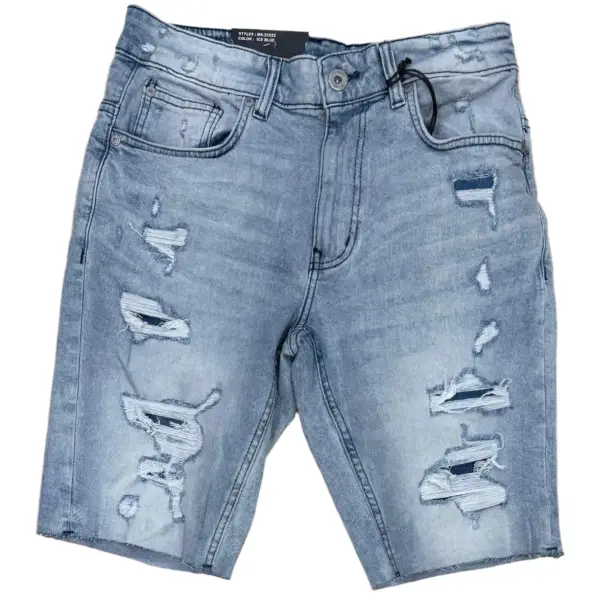 m society ripped backing denim short - SHORTS