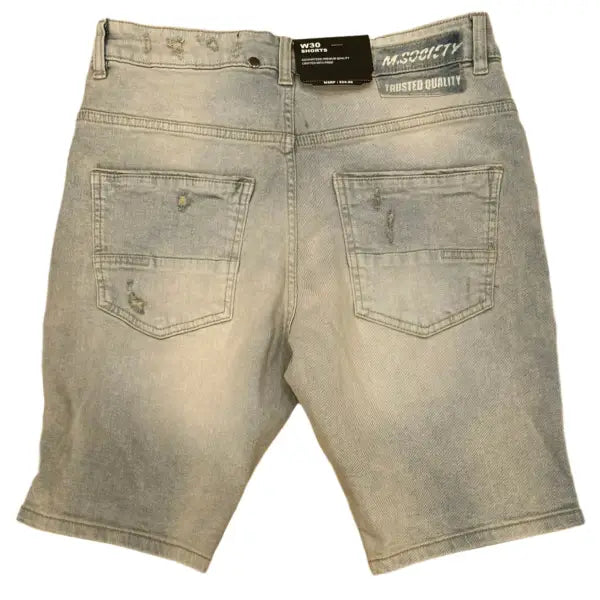 m society ripped backing denim short - SHORTS