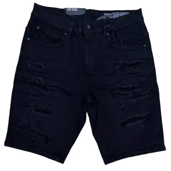 m society ripped repair denim short - SHORTS