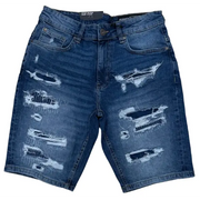 m society ripped repair denim short - SHORTS