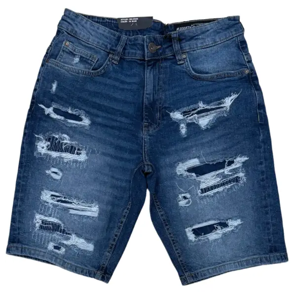 m society ripped repair denim short - SHORTS