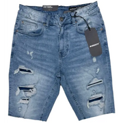 m society ripped repair denim short - SHORTS