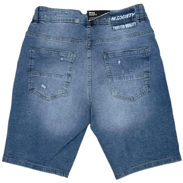 m society ripped repair denim short - SHORTS