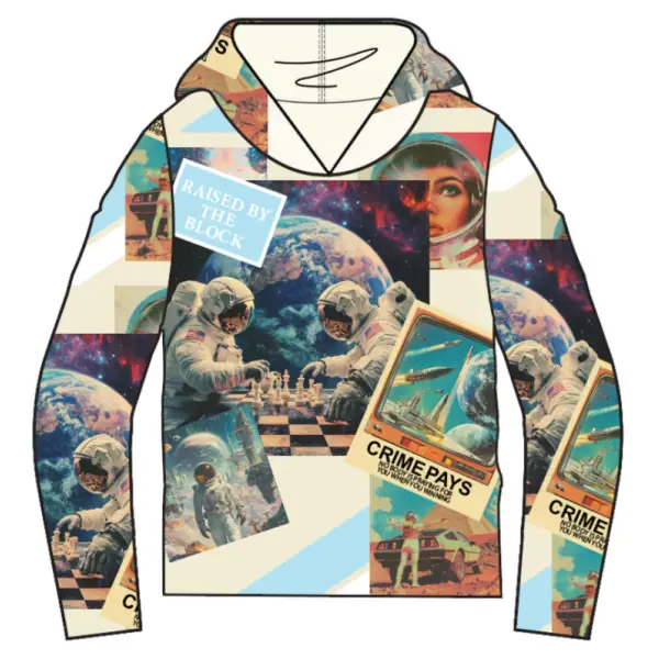 Majestik space oddsey tapestry hoodie - HOODIE