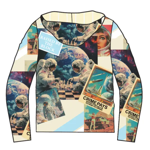 Majestik space oddsey tapestry hoodie - HOODIE