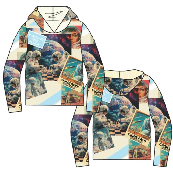 Majestik space oddsey tapestry hoodie - HOODIE