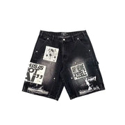 Mixed Emotion AI denim shorts - SHORTS - Cityswagusa.com