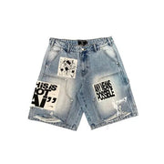 Mixed Emotion AI denim shorts - SHORTS - Cityswagusa.com