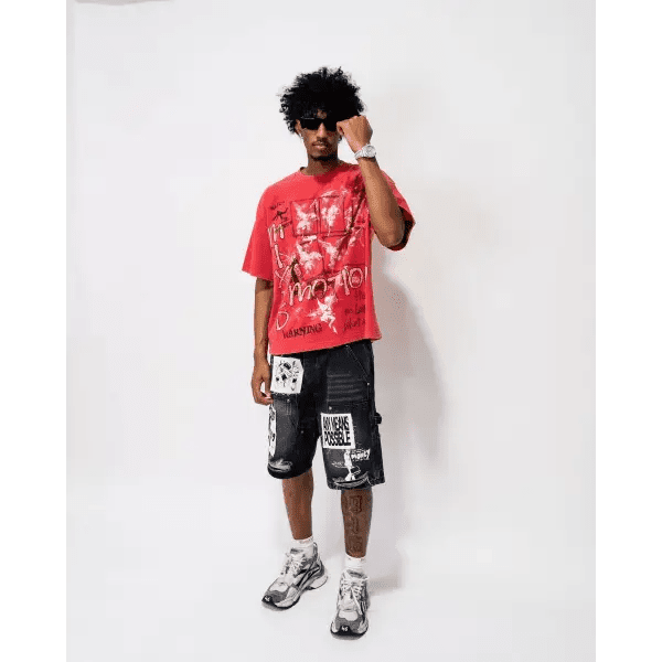 Mixed Emotion AI denim shorts - SHORTS - Cityswagusa.com