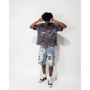 Mixed Emotion AI denim shorts - SHORTS - Cityswagusa.com