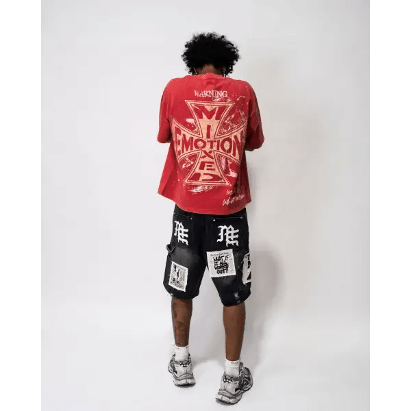 Mixed Emotion AI denim shorts - SHORTS - Cityswagusa.com
