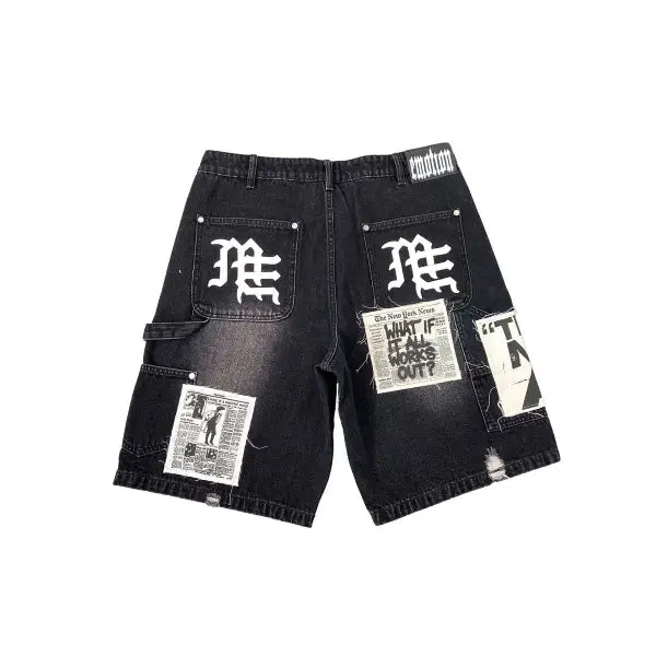Mixed Emotion AI denim shorts - SHORTS - Cityswagusa.com