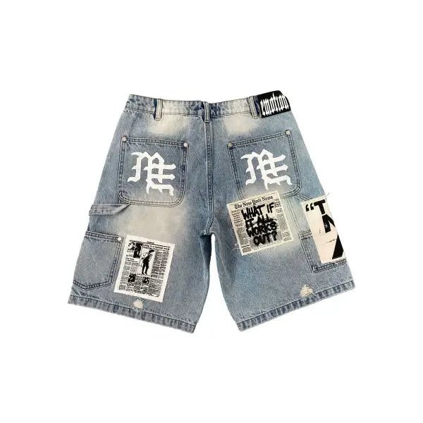Mixed Emotion AI denim shorts - SHORTS - Cityswagusa.com