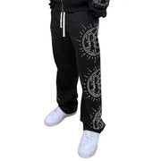 Mixed Emotion black rhinestone eclipse sweatpants - SMALL / BLACK - SWEAT PANT