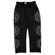 Mixed Emotion black rhinestone eclipse sweatpants - SMALL / BLACK - SWEAT PANT