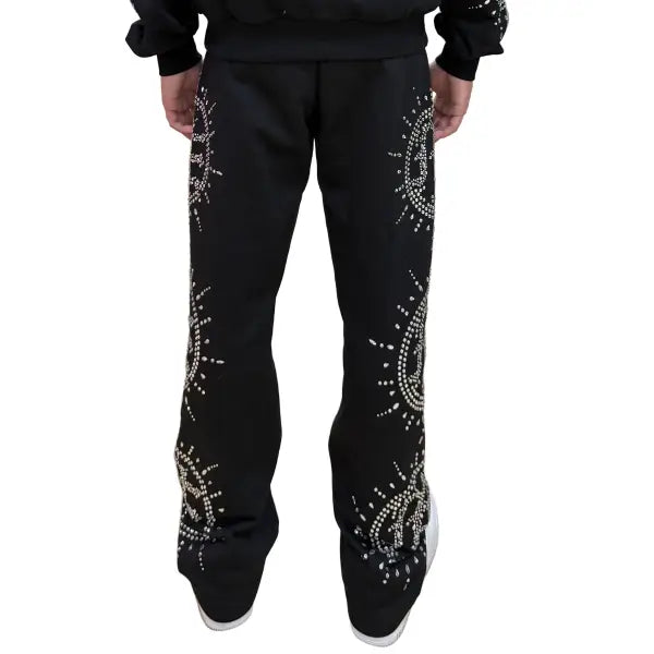 Mixed Emotion black rhinestone eclipse sweatpants - SWEAT PANT