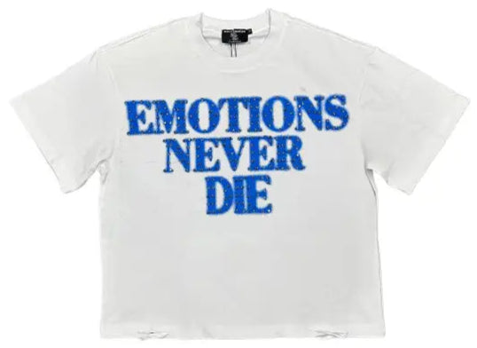 Mixed Emotion blue end rhinestone t-shirt - T-SHIRT