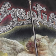 Mixed emotion cupids arrow rhinestone zip up hoodie - HOODIE