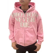 Mixed emotion end rhinestone hoodie - HOODIE