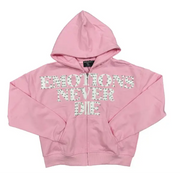 Mixed emotion end rhinestone hoodie - HOODIE