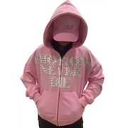 Mixed emotion end rhinestone hoodie - HOODIE