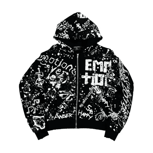 Mixed Emotion graffiti hoodie - HOODIE - Cityswagusa.com