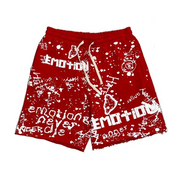 Mixed Emotion graffiti shorts - 2XL / RED - HOODIE